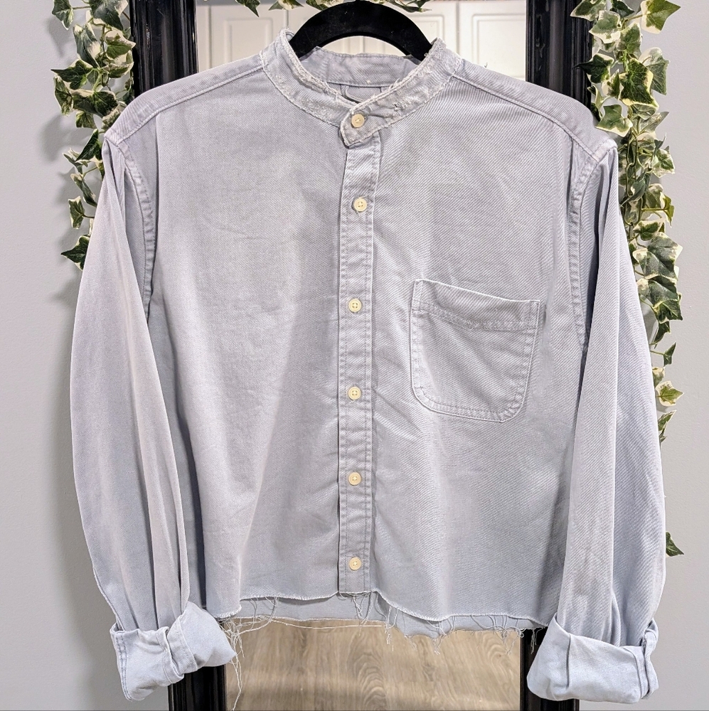 Women's Light Blue Button Down Shirt